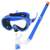 E33114-1 Набор для плавания детский маска+трубка (ПВХ) (синий)