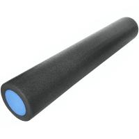 PEF100-91-Z Ролик для йоги полнотелый 2-х цветный (черный/синий) 91х15см.