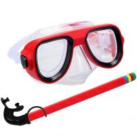 E33112-3 Набор для плавания детский маска+трубка (ПВХ) (красный)