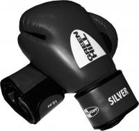 BGS-2039 Боксерские перчатки SILVER 10oz черные