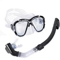 E39238 Набор для плавания взрослый маска+трубка (Силикон) (черный)