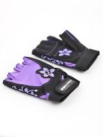 Перчатки для женские замш черно-фиолетовые X11 XXL