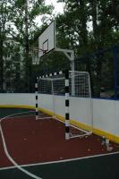 Стойка баскетбольная Г-обр уличная стационарная бетонируемая вынос 1.2 м (щит 1800х1050мм фанера 18 мм).