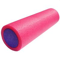 PEF45-5 Ролик для йоги полнотелый 2-х цветный (розовый/фиолетовый) 45х15см. (B34493)