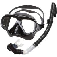 E39236 Набор для плавания юниорский маска+трубка (Силикон) (черный)