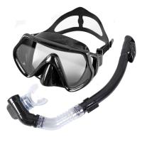 E39232 Набор для плавания взрослый маска+трубка (Силикон) (черный)