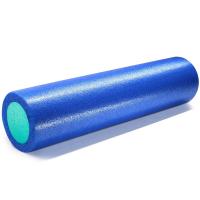 PEF100-61-Y Ролик для йоги полнотелый 2-х цветный (синий/зеленый) 61х15см.