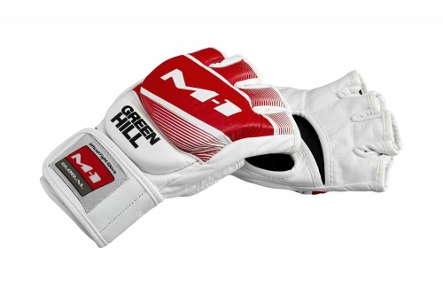 MMA-00015a Официальные матчевые перчатки MMA M-1 S красно-белые
