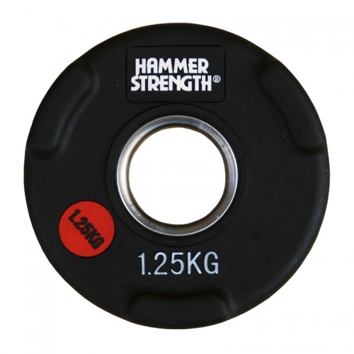 Диск олимпийский обрезиненный черный HAMMER STRENGTH WP074B на 1,25 кг