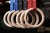 Кольца гимнастические деревянные, D32мм (комплект) красные стропы