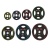 Диск олимпийский полиуретановый черный с цветными вставками, с 4-мя хватами, PANGOLIN WP012PU 15кг