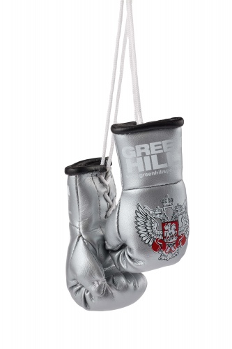 MG-1004FBR Сувенирные боксерские перчатки Федерация Бокса России серебристые
