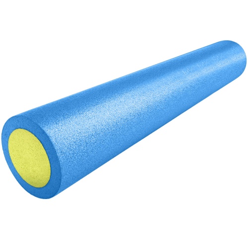 PEF90-B Ролик для йоги полнотелый 2-х цветный (синий/зеленый) 90х15см. (E42025)