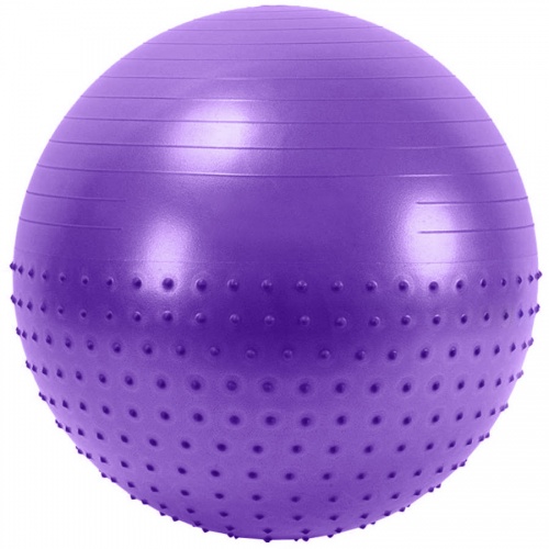 FBX-55-2 Мяч гимнастический Anti-Burst полу-массажный 55 см (фиолетовый)