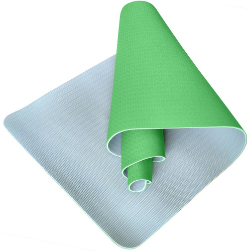 TPE6-C Коврик для йоги ТПЕ 183х61х0,6 см (зеленый/серый) (B34418)