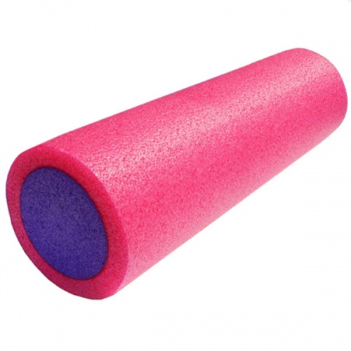 PEF45-5 Ролик для йоги полнотелый 2-х цветный (розовый/фиолетовый) 45х15см. (B34493)