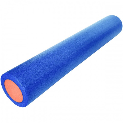 PEF100-91-8 Ролик для йоги полнотелый 2-х цветный (сине/оранжевый) 91х15см.