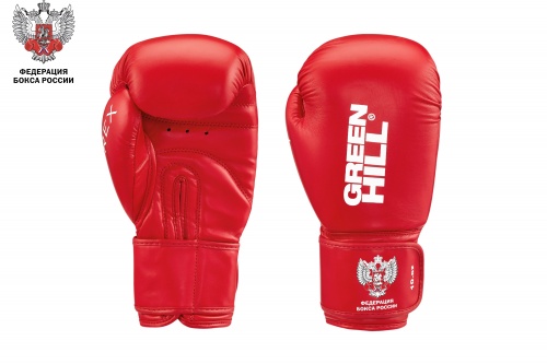 BGR-2272F Боксерские перчатки REX одобренные Федерацией бокса России 10oz красные