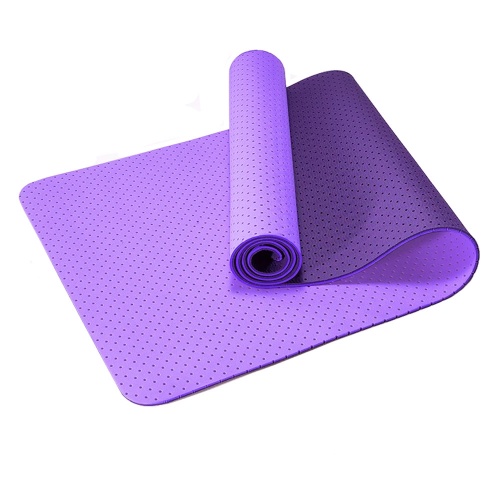 TPE-2T-2 Коврик для йоги 2-х слойный ТПЕ 183х61х0,6 см (фиолетовый/бордовый) (B34507)