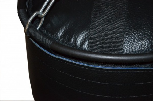 Боксерский мешок РОККИ натуральная кожа 80 см, диаметр 30 см черный