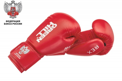 BGR-2272F Боксерские перчатки REX одобренные Федерацией бокса России 10oz красные
