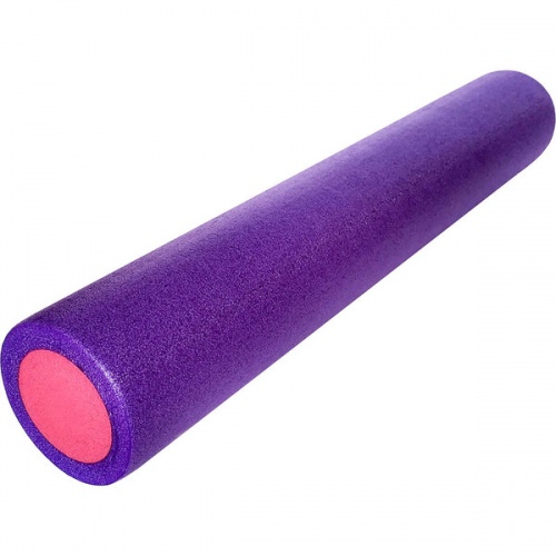 PEF100-91-9 Ролик для йоги полнотелый 2-х цветный (фиолетово/розовый) 91х15см.