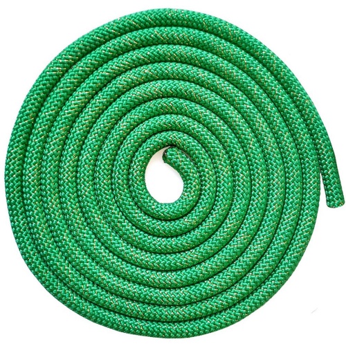 Скакалка для художественной гимнастики, SKG08-12, 3м, (зеленый с блестками)